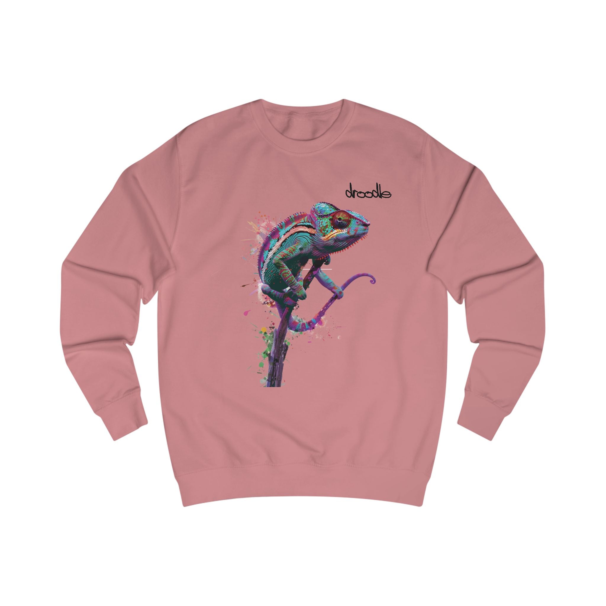 Chameleon Colour Splash Sweatshirt – Vibrant Design by Droodle