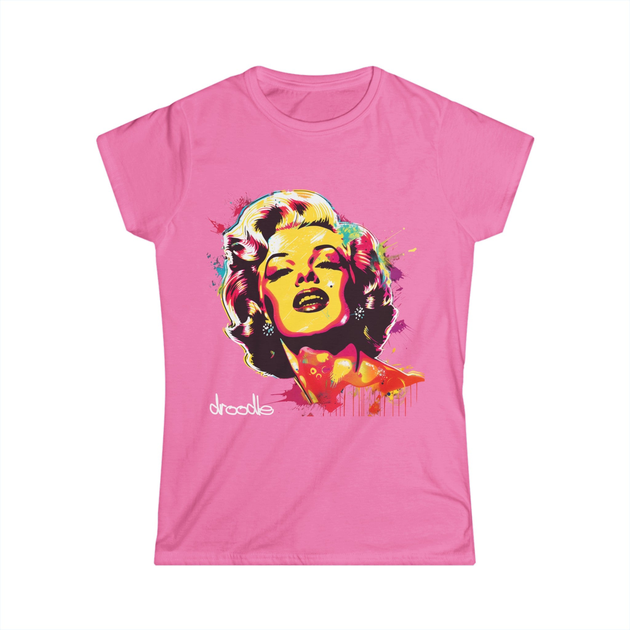 Womens Classic Hollywood Pop Art Marilyn Female Tee – Vintage Starlet Graphic T-Shirt
