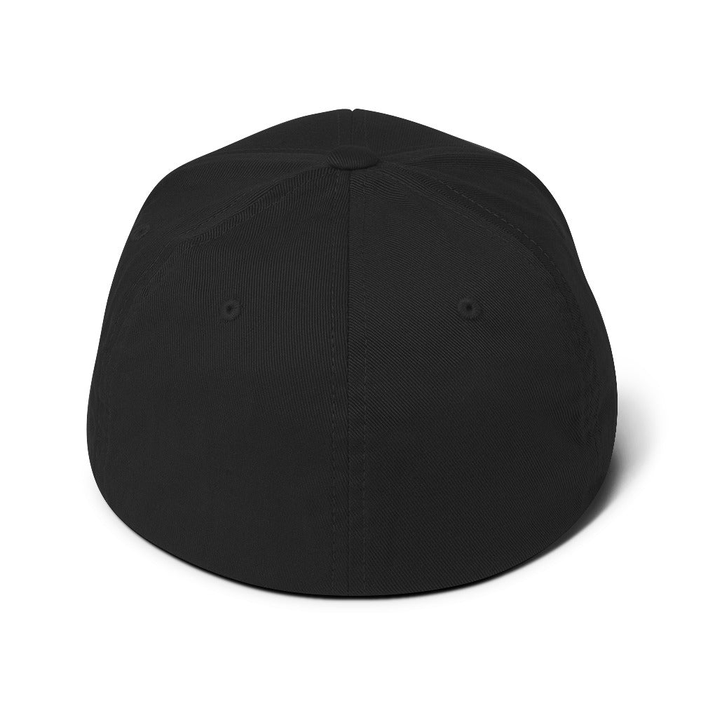 Droodle Black w/ Orange Embroidered Cap – Classic Structured Snapback Hat